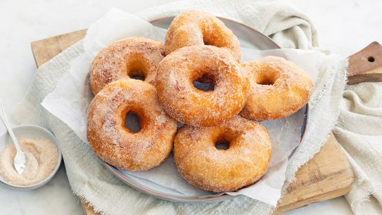 Vanille gebakken donuts