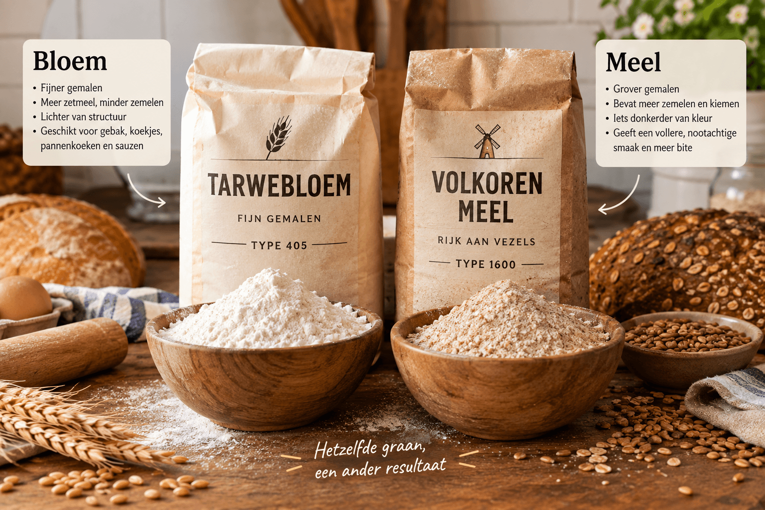 Verschil tussen bloem en meel